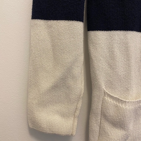 RODEBJER navy and white button up cardigan sweater - Picture 8 of 10